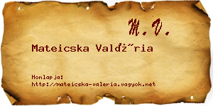 Mateicska Valéria névjegykártya